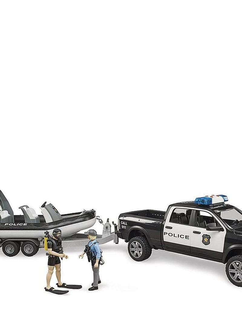 bworld Pick-up de police RAM 2500 avec module L + S, remorque, bateau, policière et plongeur N/A - Kiabi