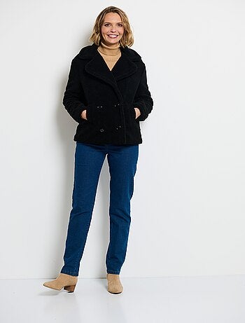 Caban court chaud effet peluche