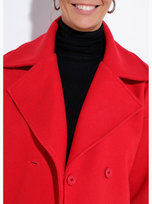 Caban court uni façon drap de laine - Afibel - Kiabi