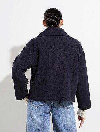 Caban court uni façon drap de laine