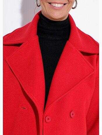 Caban court uni façon drap de laine