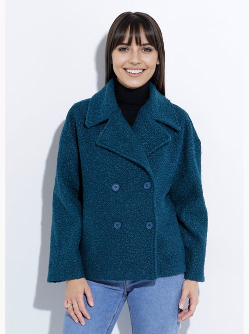 Caban court uni façon laine bouclée - Afibel - Kiabi