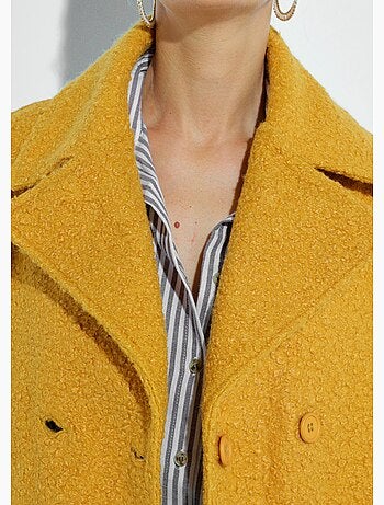 Caban court uni façon laine bouclée - Afibel