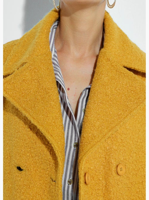 Caban court uni façon laine bouclée - Afibel - Kiabi