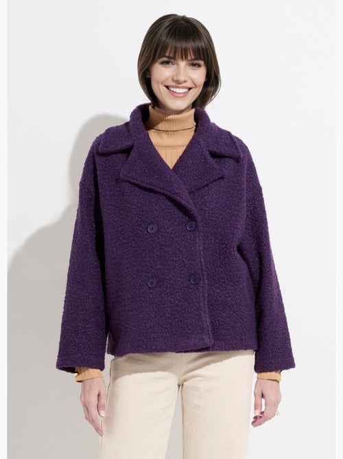 Caban court uni façon laine bouclée - Afibel - Kiabi