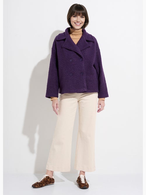 Caban court uni façon laine bouclée - Afibel - Kiabi