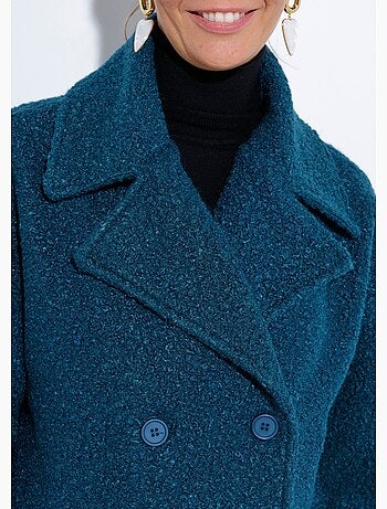 Caban court uni façon laine bouclée