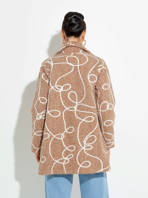 Caban long fantaisie type laine bouillie - Afibel - Kiabi