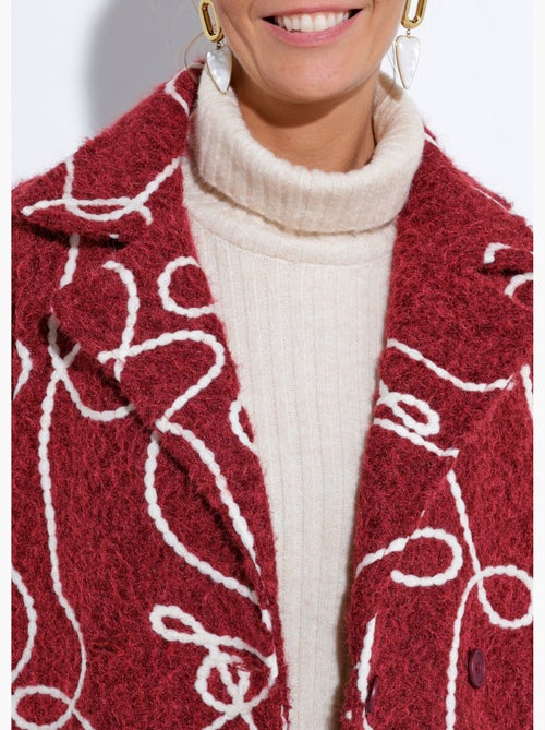 Caban long fantaisie type laine bouillie - Afibel - Kiabi