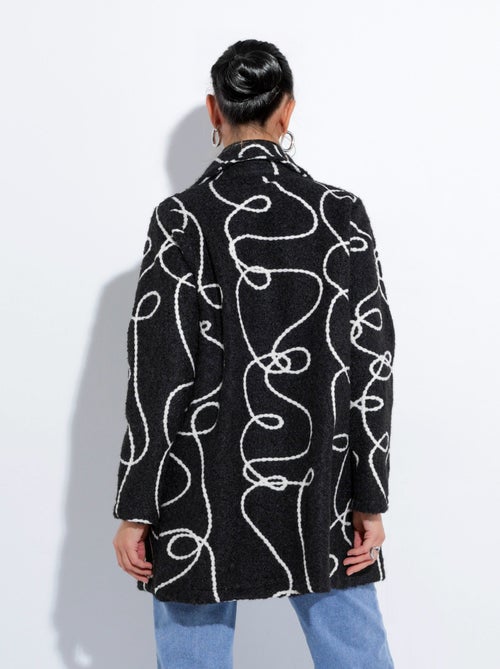 Caban long fantaisie type laine bouillie - Afibel - Kiabi