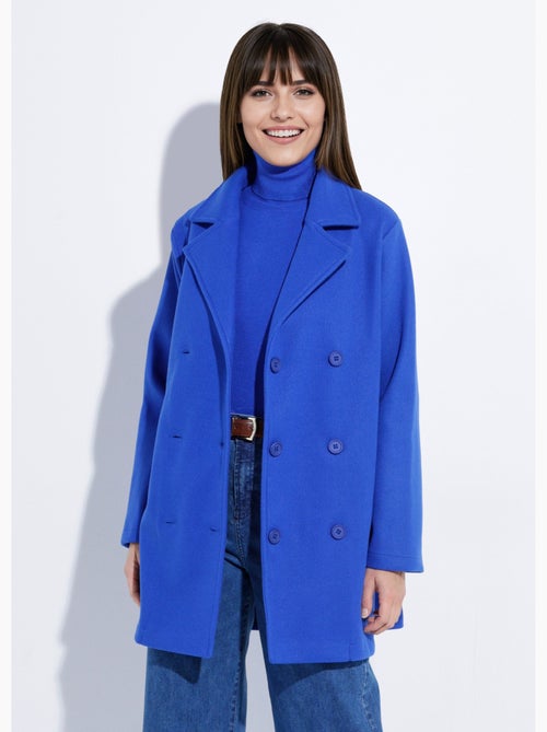 Caban long uni façon drap de laine - Afibel - Kiabi