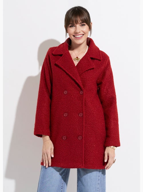 Caban long uni façon laine bouclée - Afibel - Kiabi