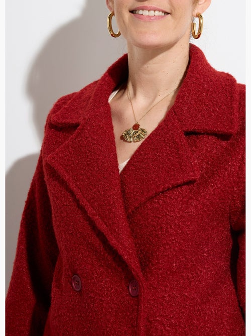 Caban long uni façon laine bouclée - Afibel - Kiabi