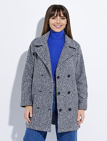 Caban long uni façon laine bouclée - Afibel