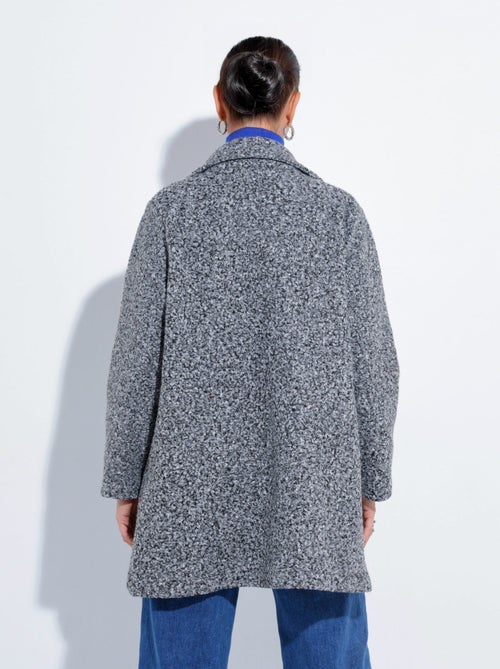 Caban long uni façon laine bouclée - Afibel - Kiabi