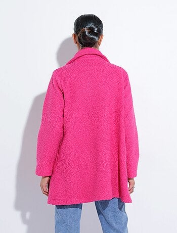 Caban long uni façon laine bouclée - Afibel