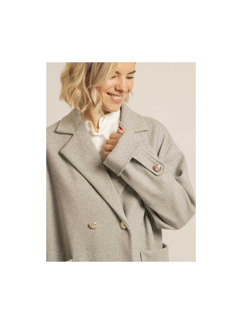 Caban oversize UBLIAZA Gris - Kiabi