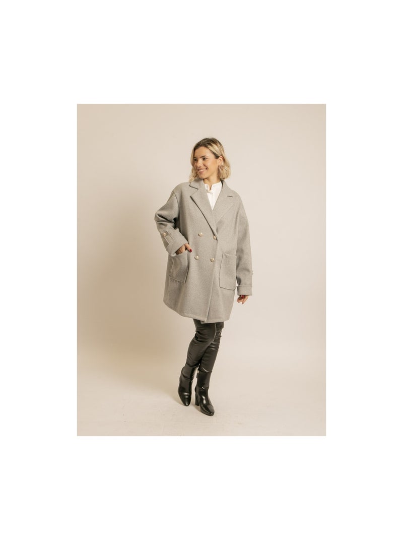 Caban oversize UBLIAZA Gris - Kiabi