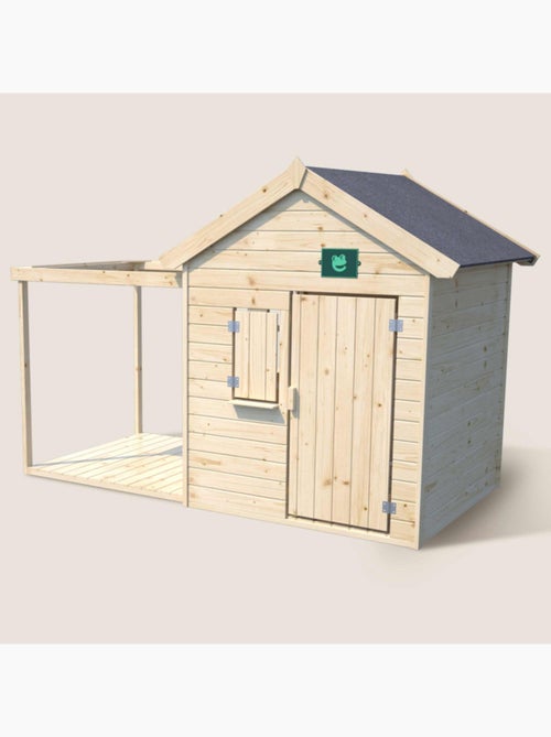 Cabane bois enfant avec pergola et comptoir EPICERIE - Kiabi