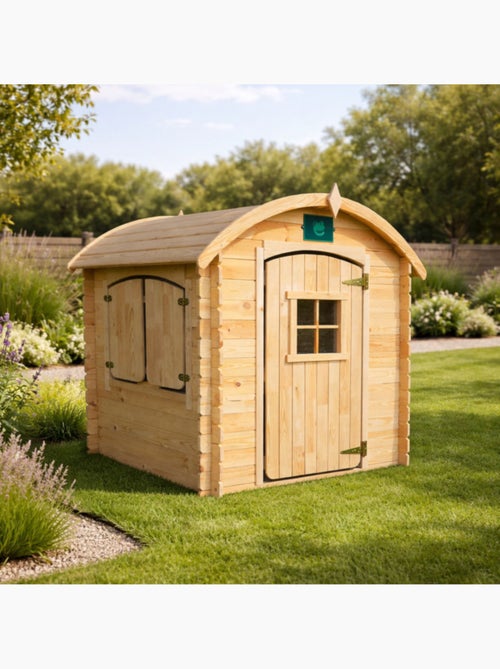 Cabane chalet en bois extérieur avec toit arrondi PATTY - Kiabi
