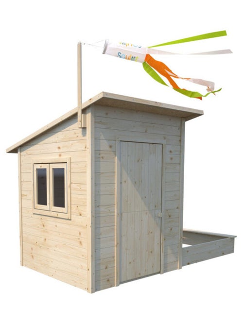 Cabane en bois avec bac à sable intégré PALM SPRINGS - Kiabi