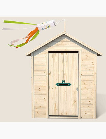 Cabane en bois avec fenêtre et boîte aux lettres GARANCE