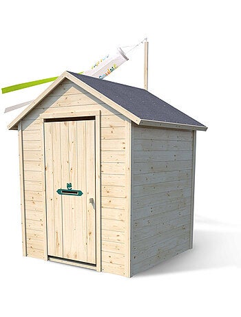 Cabane en bois avec fenêtre et boîte aux lettres GARANCE