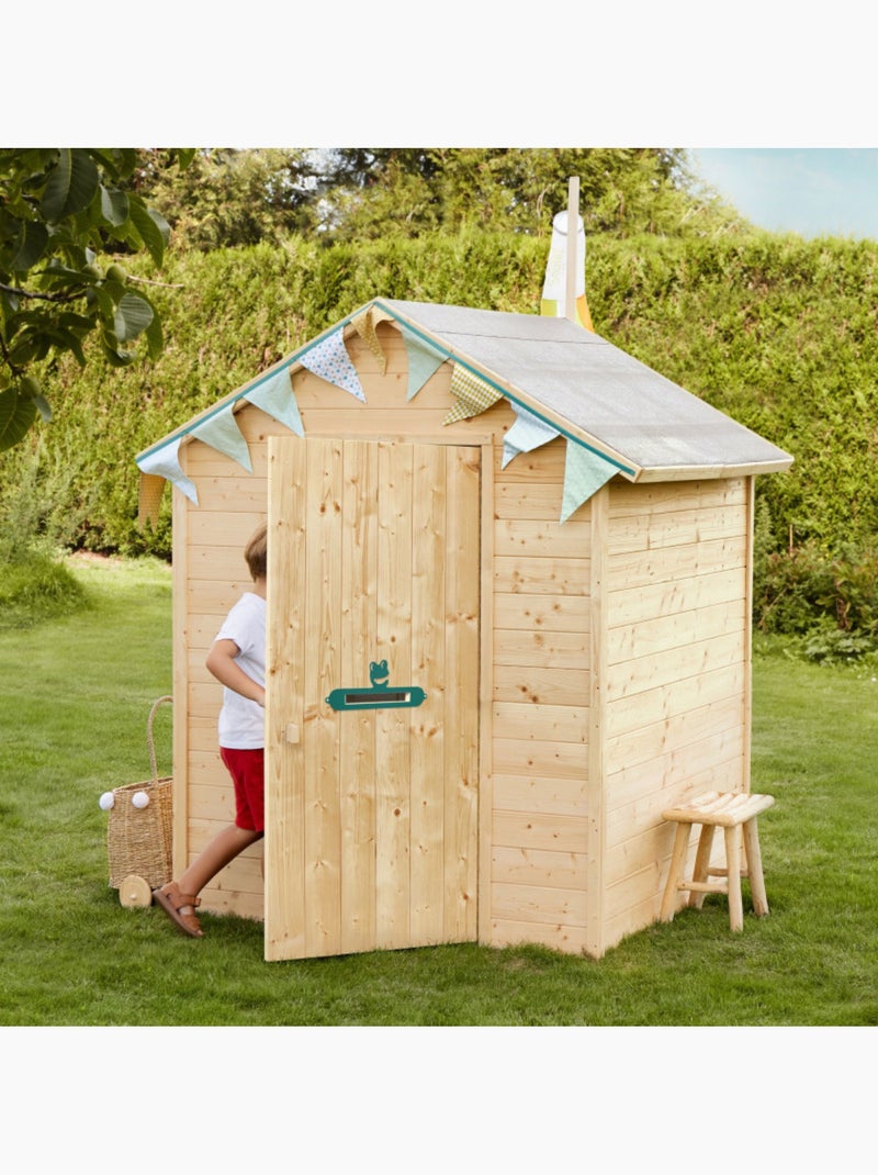 Cabane en bois avec fenêtre et boîte aux lettres GARANCE Beige - Kiabi