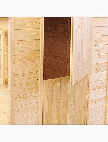 Cabane en bois avec pergola ajourée EUGENIE