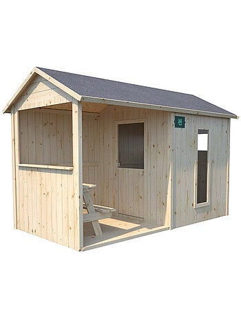 Cabane en bois avec pergola et plancher
