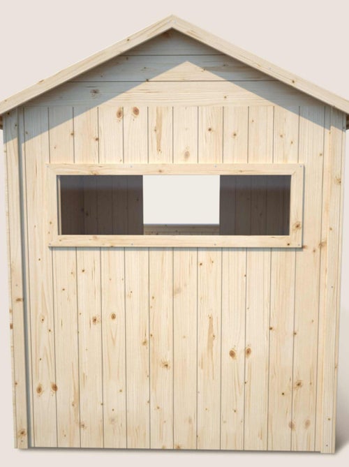 Cabane en bois avec pergola et plancher - Kiabi