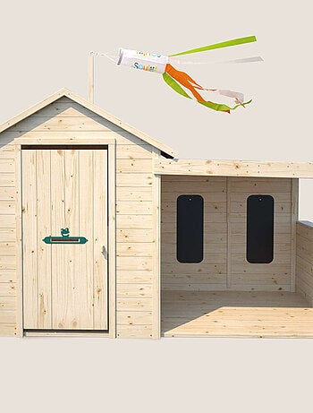 Cabane en bois avec préau SARAH