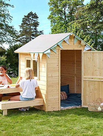 Cabane en bois avec table pique-nique TIANA