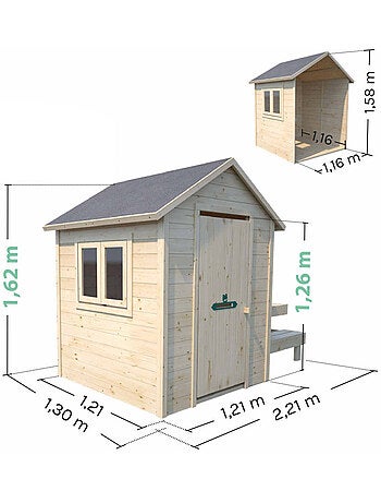 Cabane en bois avec table pique-nique TIANA