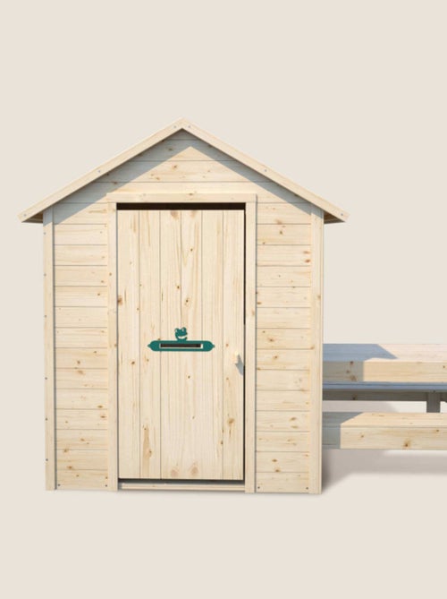 Cabane en bois avec table pique-nique TIANA - Kiabi