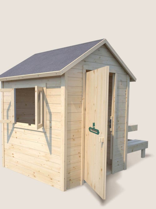Cabane en bois avec table pique-nique TIANA - Kiabi