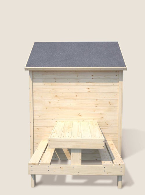 Cabane en bois avec table pique-nique TIANA - Kiabi