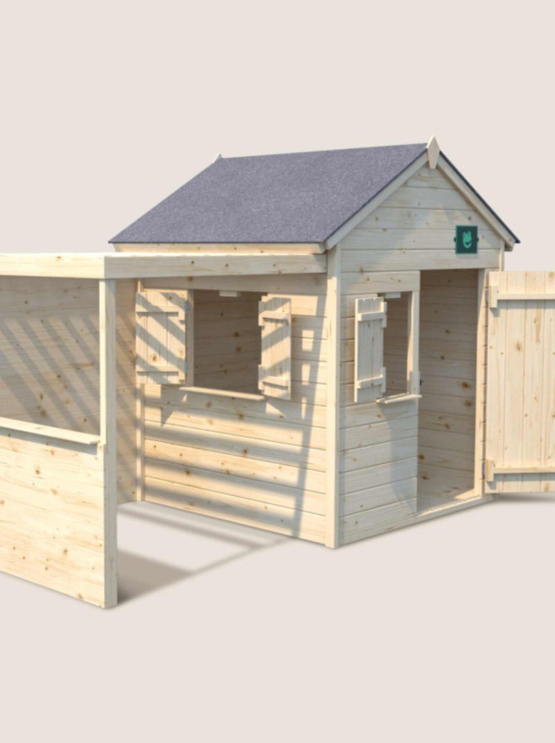 Cabane en bois enfant avec pergola ALPAGA Beige - Kiabi