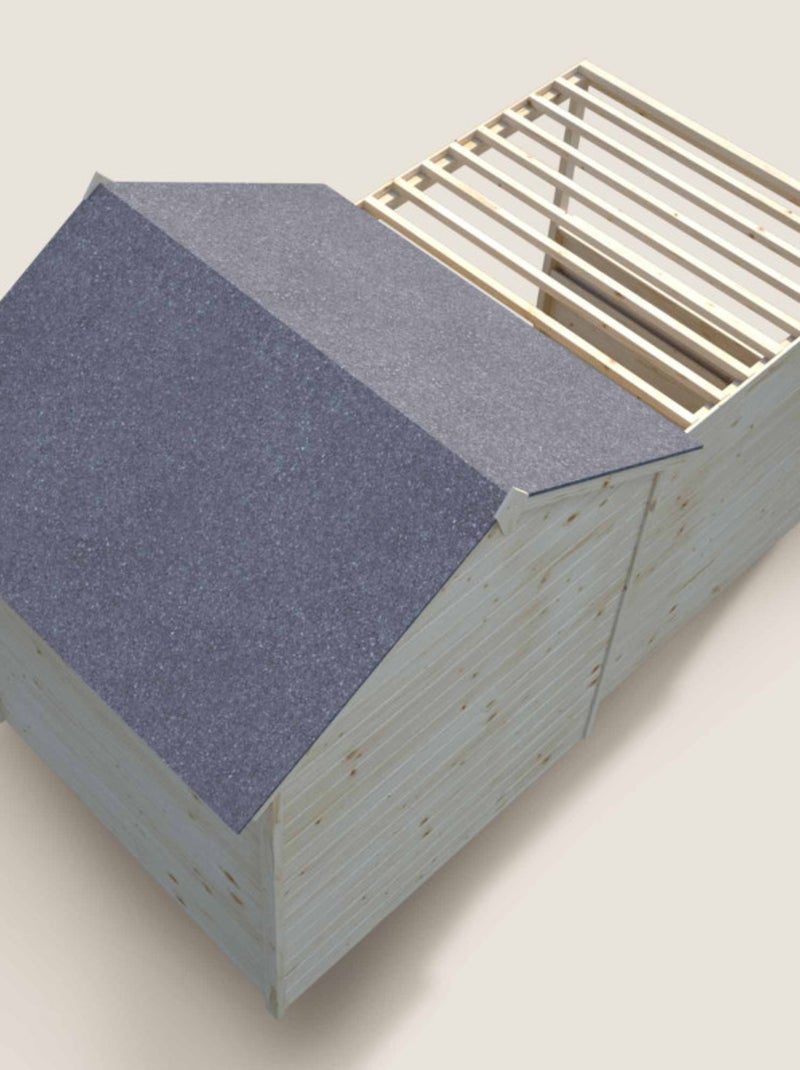 Cabane en bois enfant avec pergola ALPAGA Beige - Kiabi