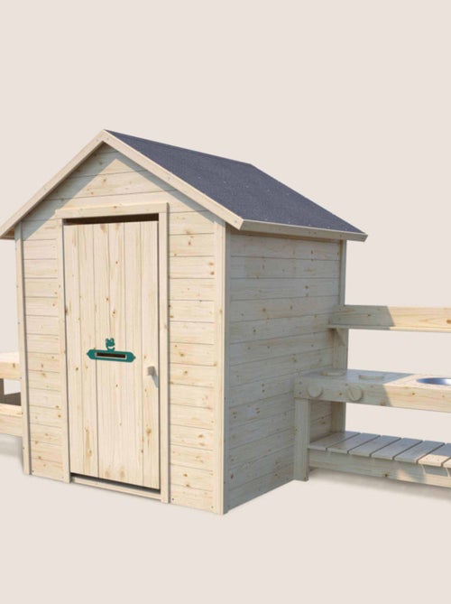 Cabane en bois enfant cuisine et table BLANCHE - Kiabi