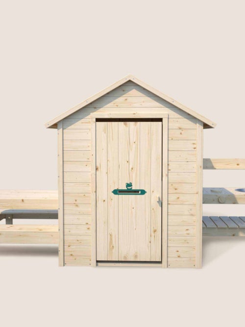 Cabane en bois enfant cuisine et table BLANCHE - Kiabi