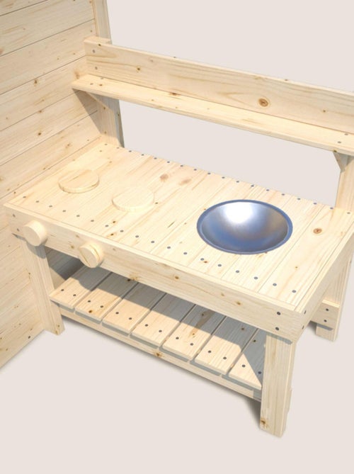 Cabane en bois enfant cuisine et table BLANCHE - Kiabi