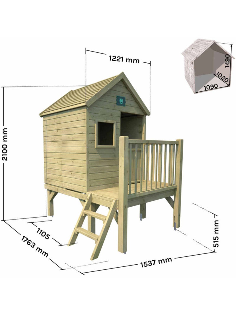 Cabane en bois enfant sur pilotis WINNY Marron - Kiabi