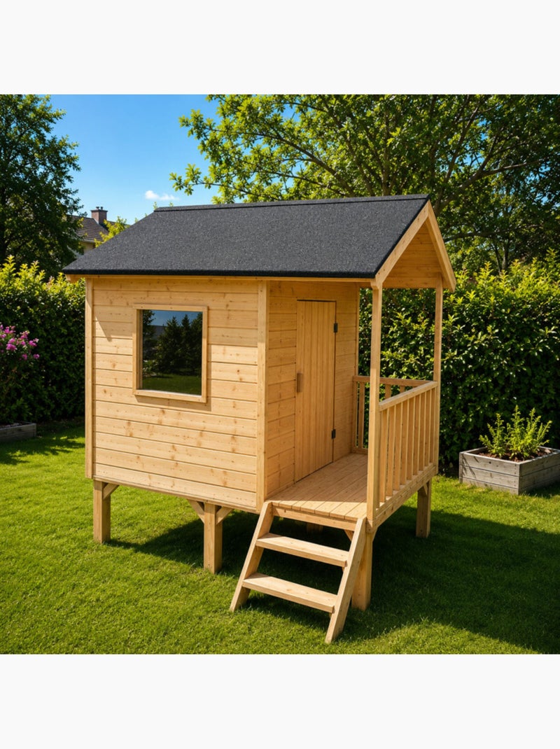 Cabane en bois pour enfants - Kangourou - Soulet Beige - Kiabi