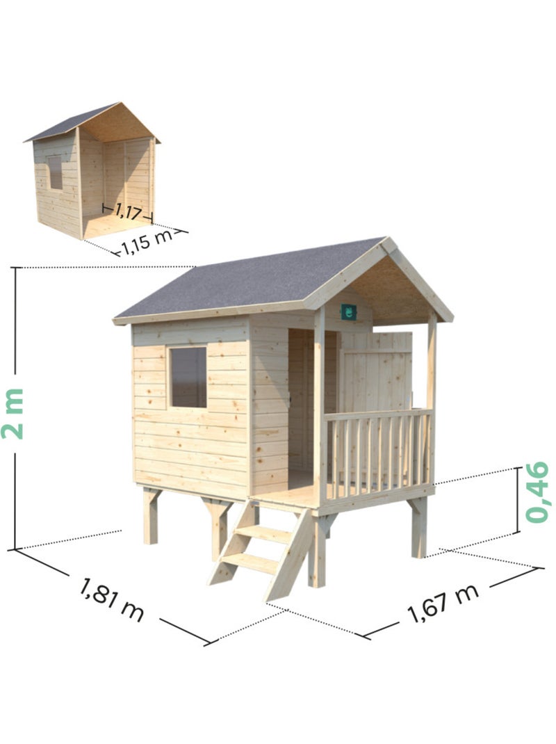Cabane en bois pour enfants - Kangourou - Soulet Beige - Kiabi