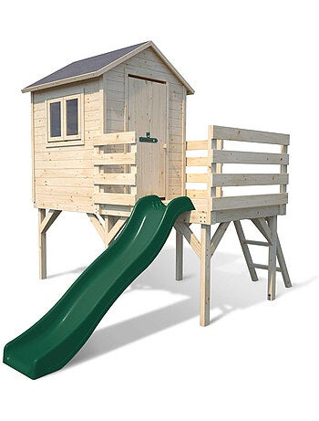 Cabane en bois sur pilotis avec toboggan JOSEPHINE