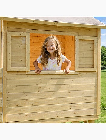 Cabane en bois sur pilotis avec toboggan JOSEPHINE