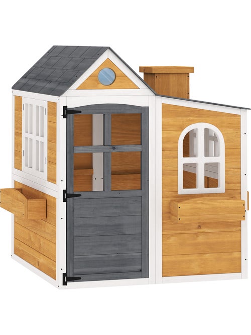 Cabane enfant maisonnette de jardin bois - Kiabi