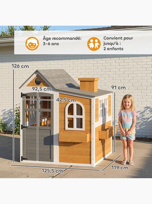 Cabane enfant maisonnette de jardin bois - Kiabi