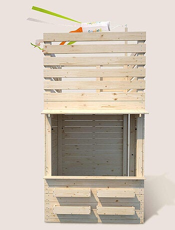 Cabane tour en bois avec comptoir et bac à sable SHOPPING